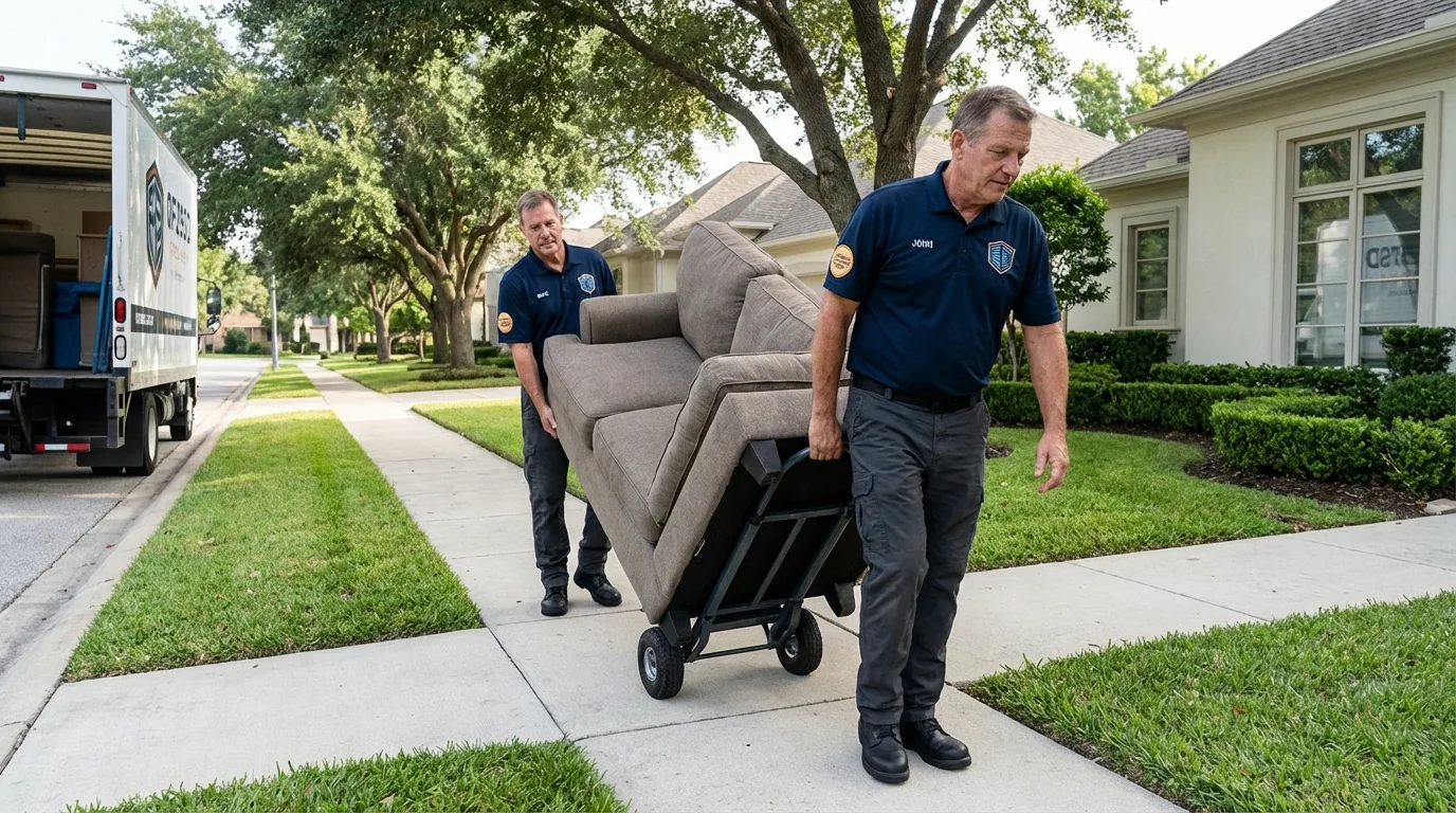Local residential moving crew loading furniture in Weeping Water, NE